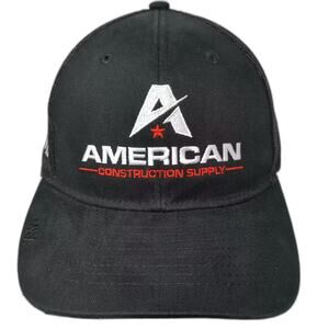 MAX Trucker Hat Black Red Snapback OS Mesh American Construction Supply Demo Day